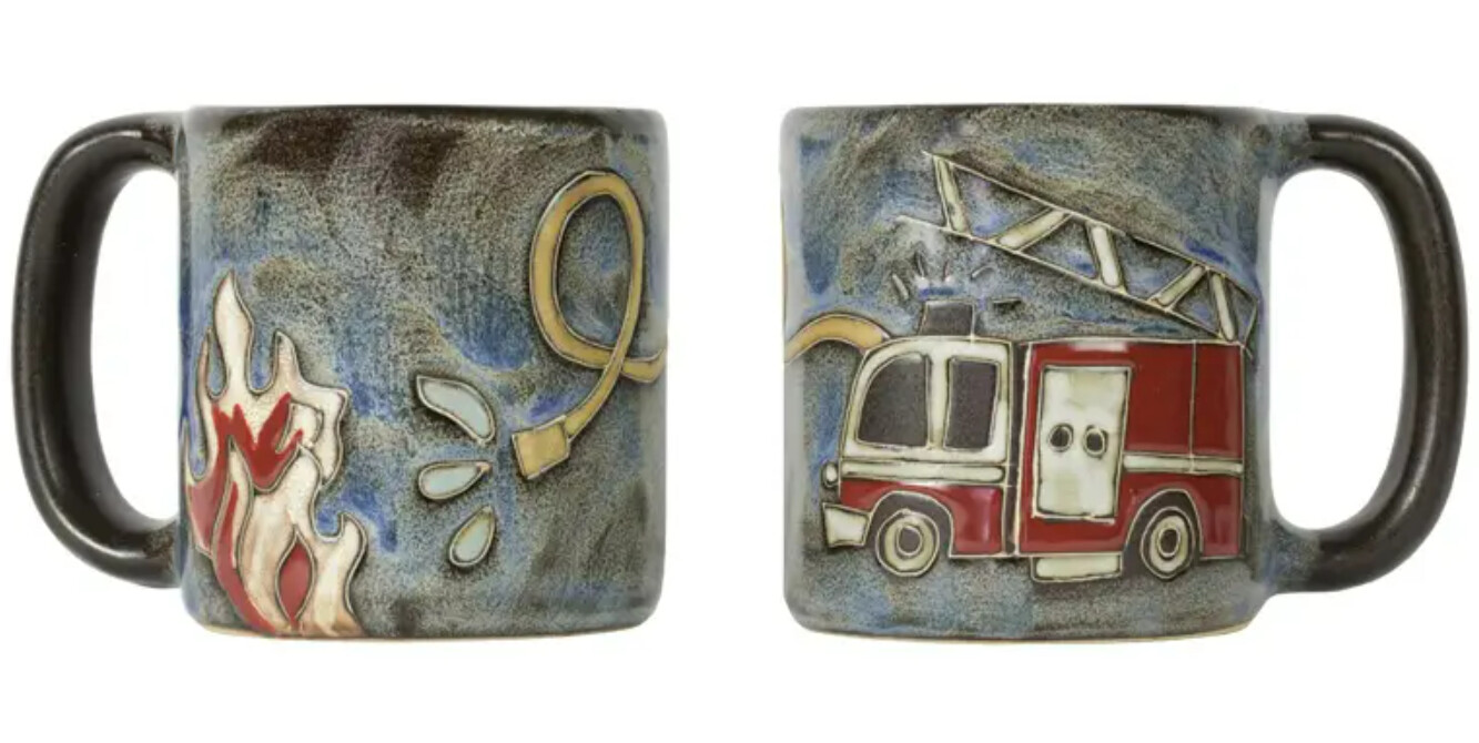 MARA STONEWARE MUG - FIRE TRUCK