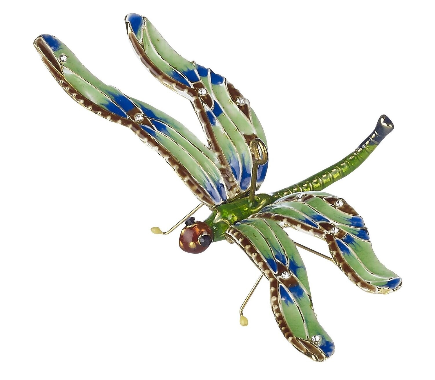 BEJEWELED ARTICULATED DRAGONFLY ORNAMENT - BG