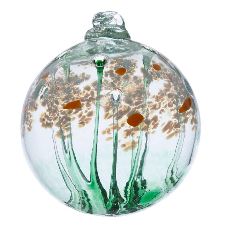 3&quot; HAND BLOWN GLASS ORB - BLOSSOM SERIES, Style: FRIENDSHIP