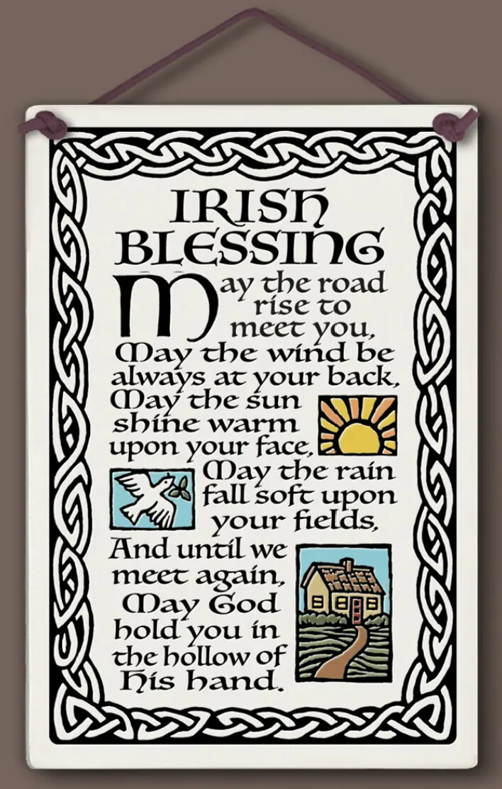 LARGE HANGING TILE - IRISH BLESSING