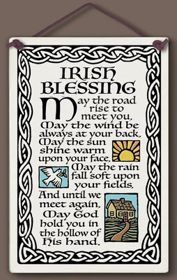 575 LARGE HANGING TILE - IRISH BLESSING