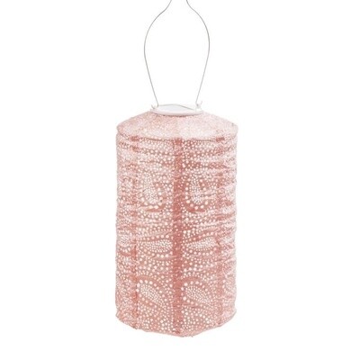Indoor / Outdoor Cylinder Paisley Lantern, Pink
