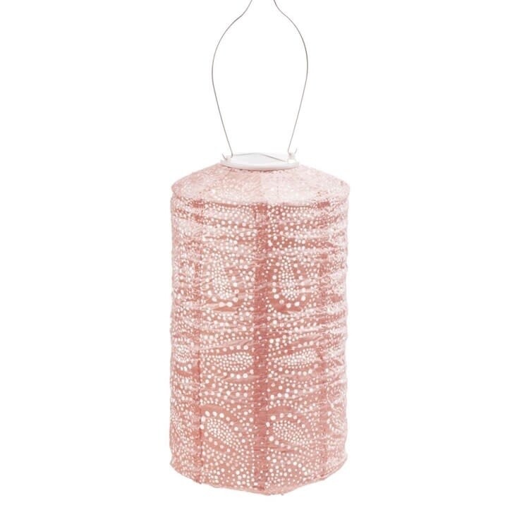 LUMIZ  Indoor / Outdoor Cylinder Paisley Lantern, Pink