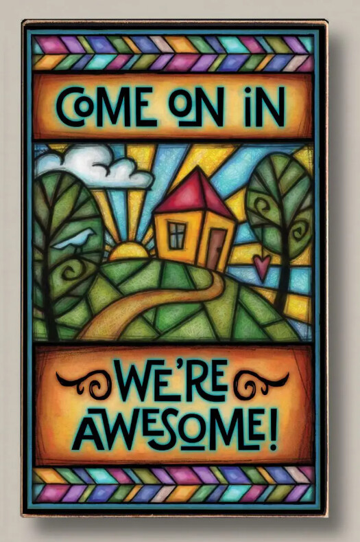 WA795 COME ON IN - WOOD WALL ART