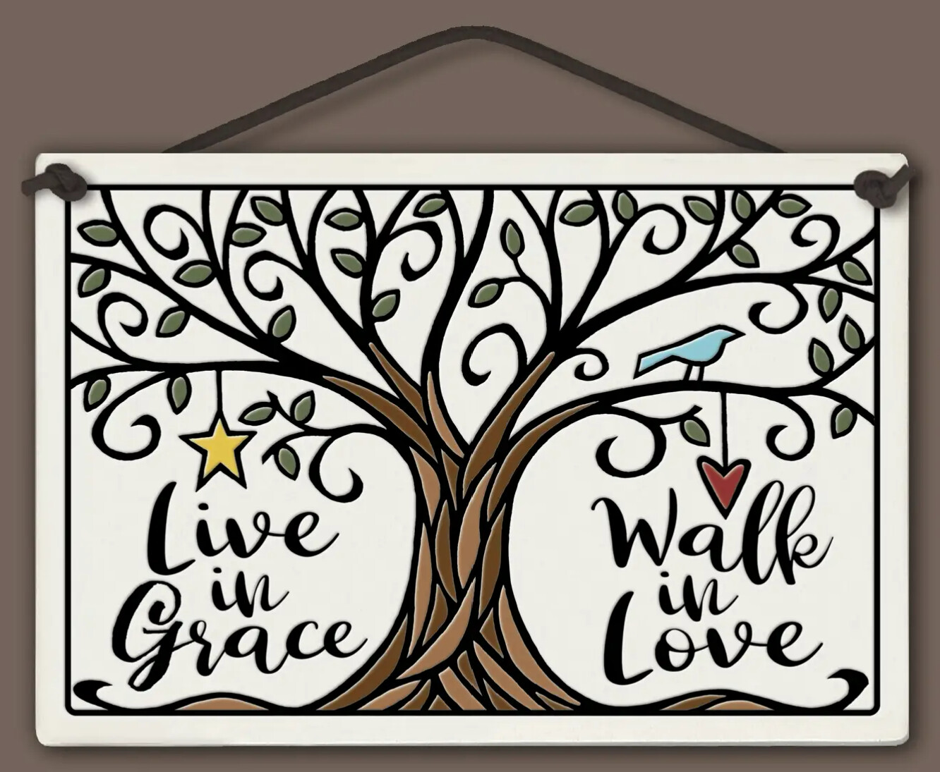 541 LARGE HANGING WALL TILE - LIVE IN GRACE