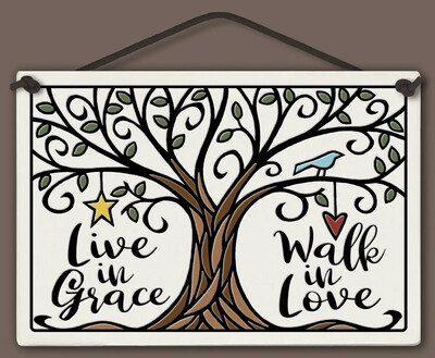 541 LARGE HANGING WALL TILE - LIVE IN GRACE