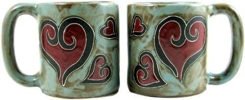 MARA STONEWARE MUG - HEARTS