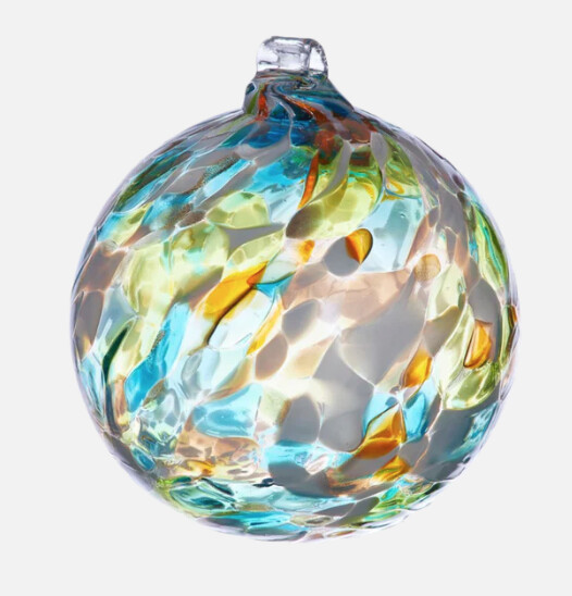 6&quot; Holiday Calico Ball - Frost