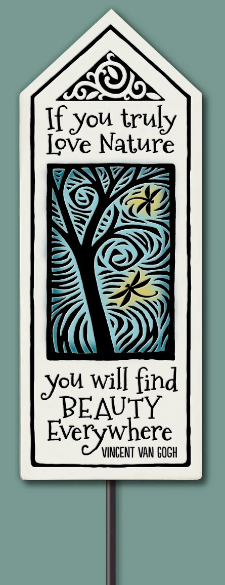 689 LOVE NATURE - GARDEN TILE STAKE