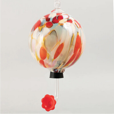 CORAL REEF GLASS HUMMINGBIRD FEEDER