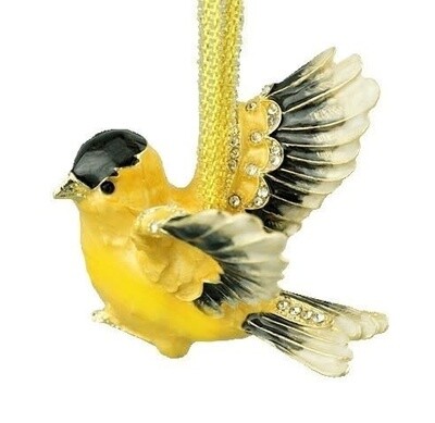 Bejeweled Enamel Ornament Goldfinch