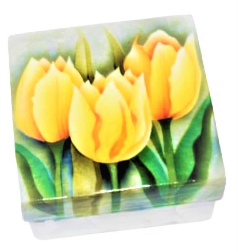 CAPIZ BOX YELLOW TULIP