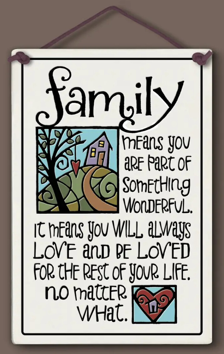 565 LARGE HANGING TILE - FAMILY MEANS