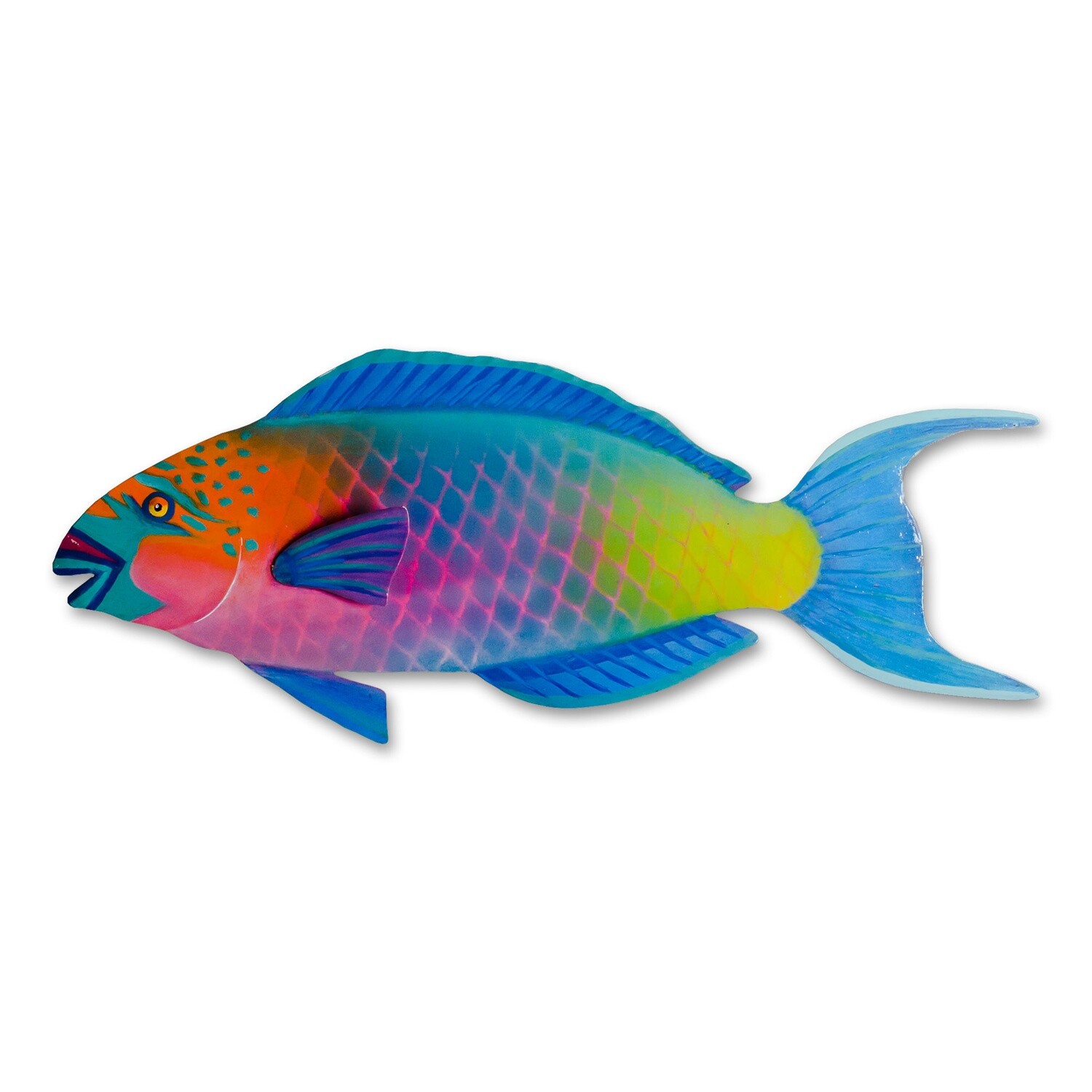 OS145 PARROT FISH METAL WALL ART - INDOOR OR OUTDOOR