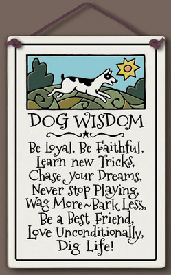 560 LARGE HANGING TILE - DOG WISDOM