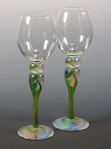 WINE GOBLET - GREEN/GOLD