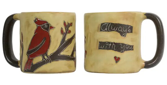 MARA STONEWARE MUG -  ALWAYS WITH YOU CARDINAL