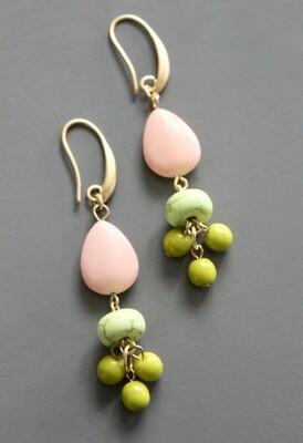 PINK AND GREEN DROP EARRINGS EMIE42