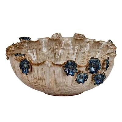 MEDIUM CERAMIC BOWL WITH FLOWERS