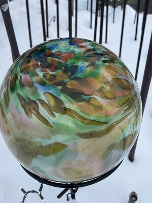 GREEN MULTI GAZING BALL - 10"