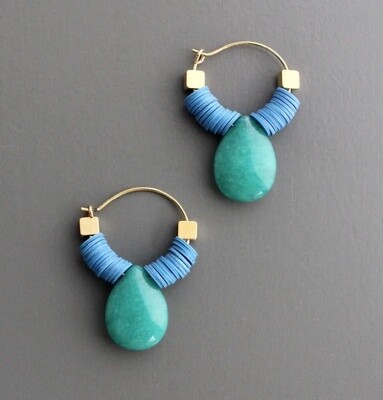 BLUE HOOP EARRINGS EMIE08