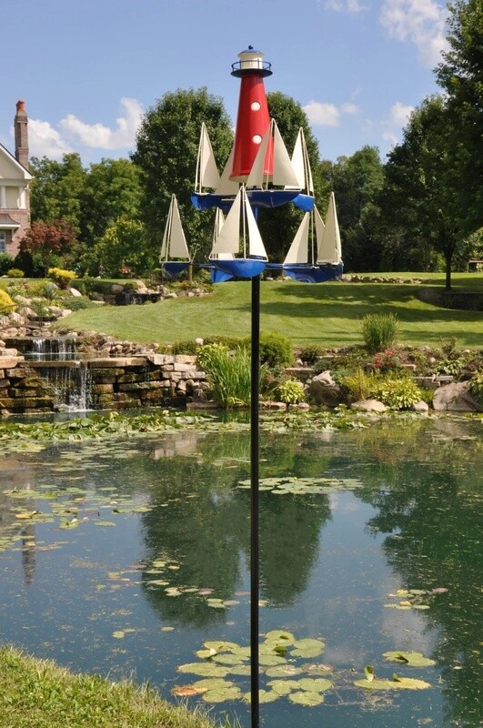 LIGHTHOUSE NAUTICAL WIND SPINNER