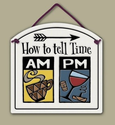 1200 AM PM WALL ART - HANGING WALL PLAQUE