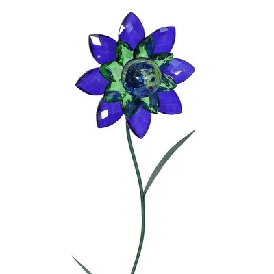 Illuminarie Gem Flower Stake - Blue Green