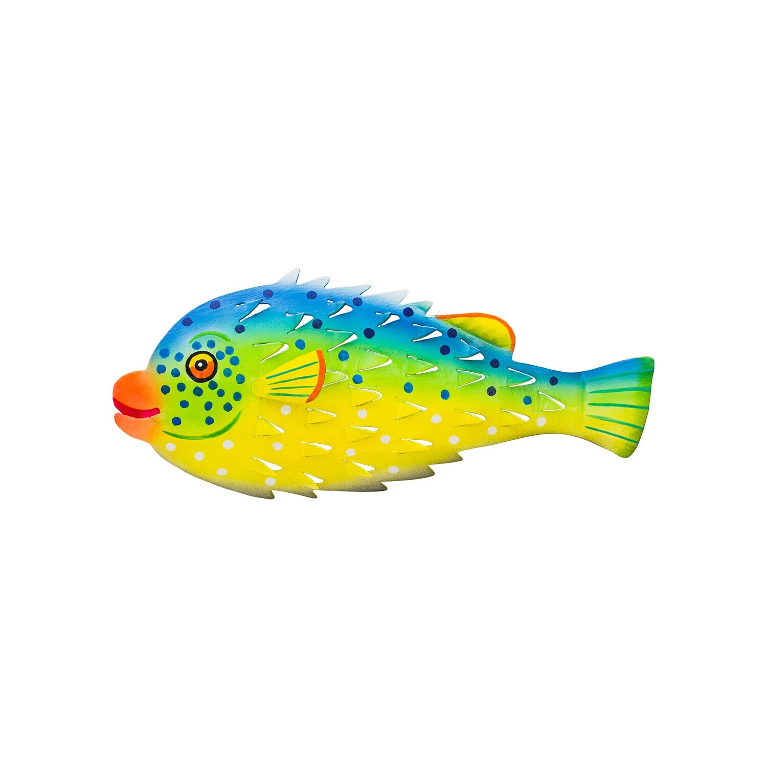 OS149 PORCUPINE FISH SMALL METAL WALL ART - INDOOR OR OUTDOOR