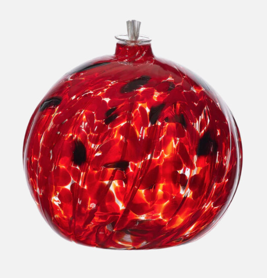 Nature&#39;s Whimsy Oil Lamp - Ladybird Red