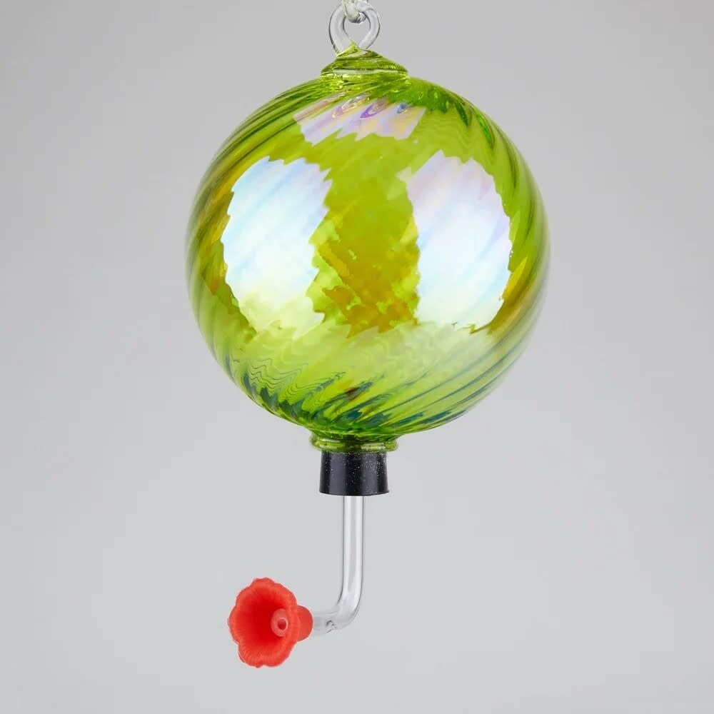 AUGUST PERIDOT GLASS HUMMINGBIRD FEEDER