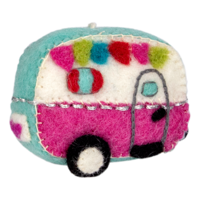 ORNAMENT: PINK CAMPER
