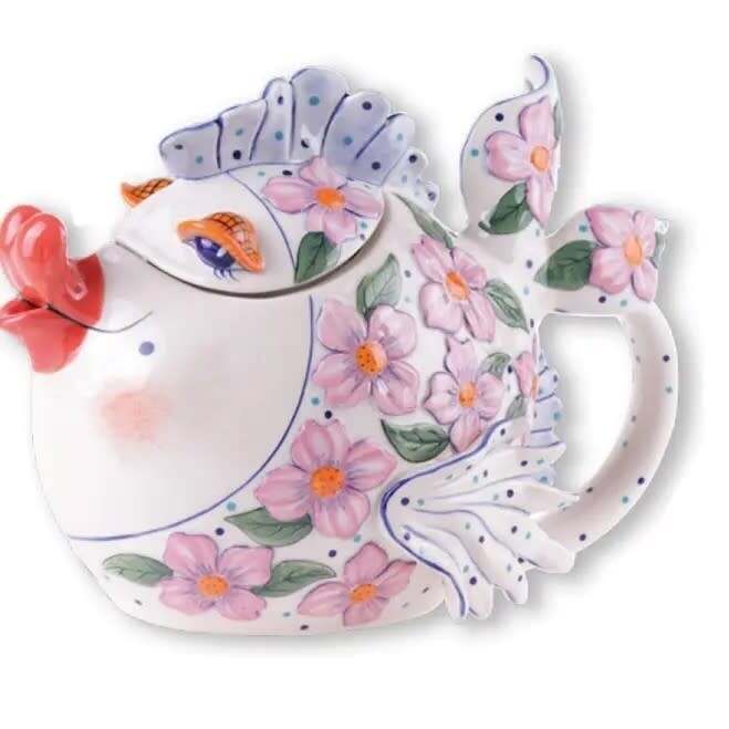 FLOWER FISH TEAPOT - PINK