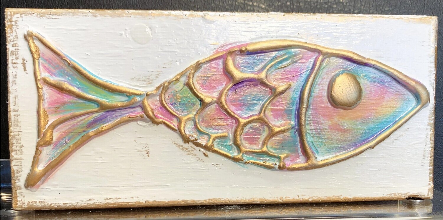 3.5&quot; X 5.5&quot; COASTAL FISH HANDMADE PAINTED - TROPICAL BRIGHT
