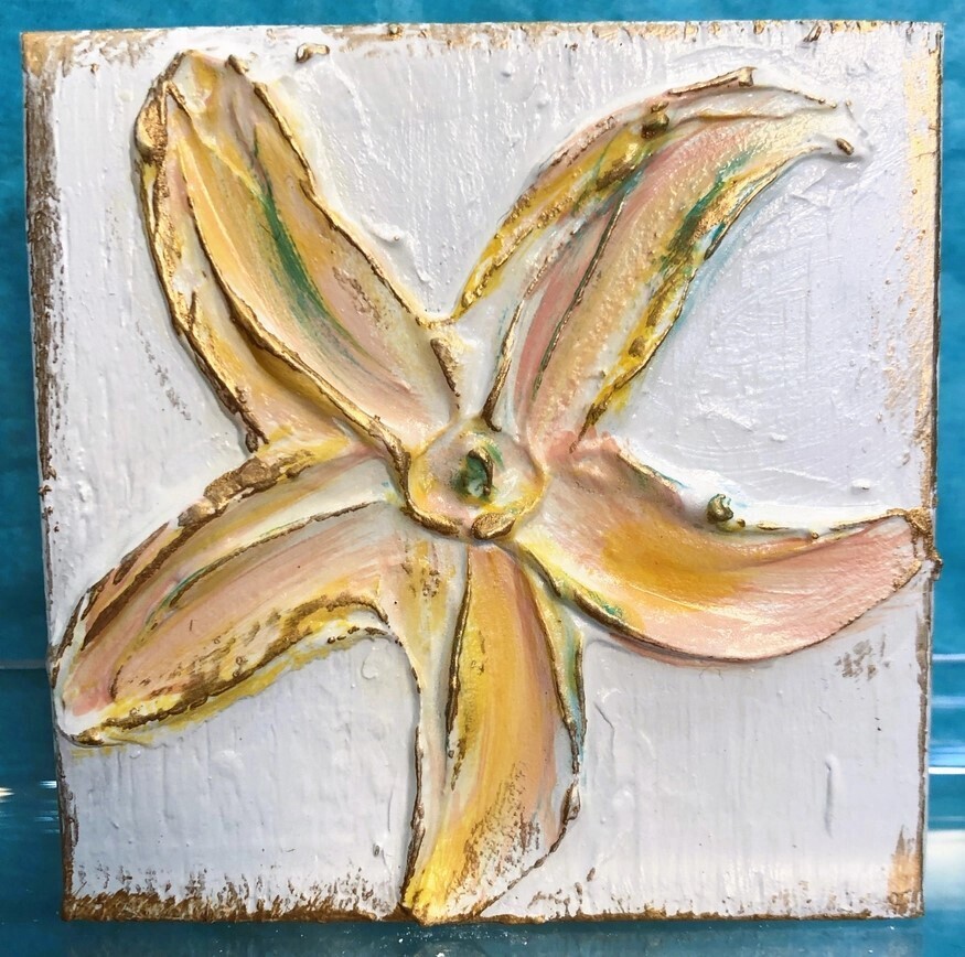 3X3 COASTAL MINI HANDPAINTED BEACH NAUTICAL SEA SHELL - STARFISH