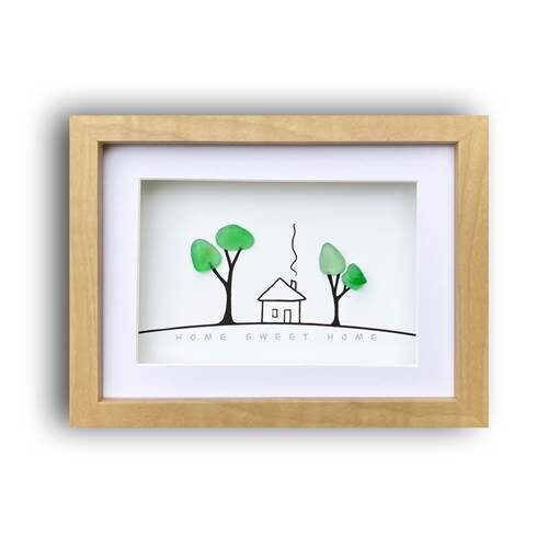 SEA GLASS HOME FRAMED ART