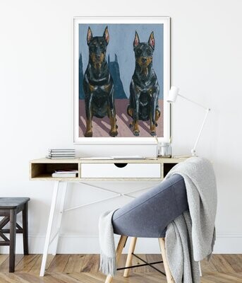 DOBERMANS - PAPER PRINT 8X10 UNFRAMED