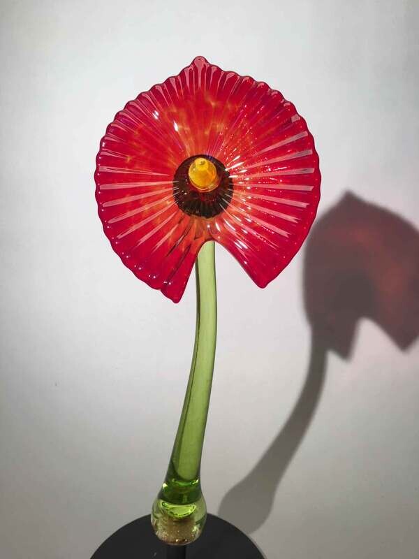 ANTHERIUM RED GARDEN GLASS FLOWER