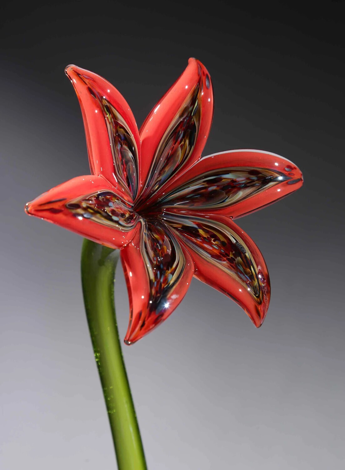 GLASS LILY RAINBOW RED