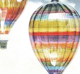 HANDPAINTED HANGING GLASS HOT AIR BALLOON