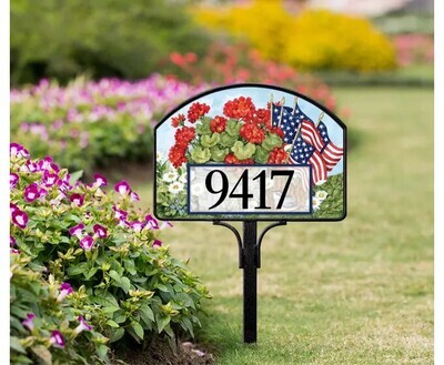Yard DeSign FLAGS AND FLOWERS