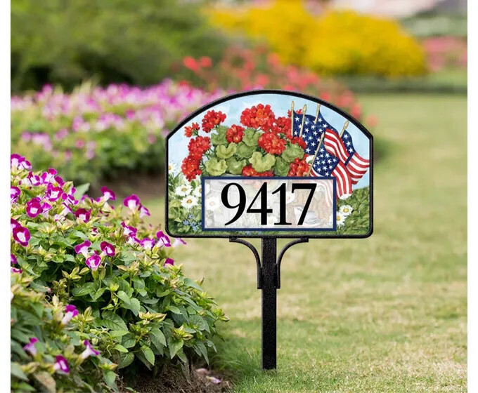 Yard DeSign FLAGS AND FLOWERS