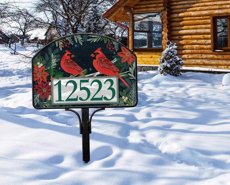 Yard DeSign CARDINALS AND BERRIES