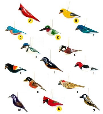 WOOD BIRD ORNAMENT