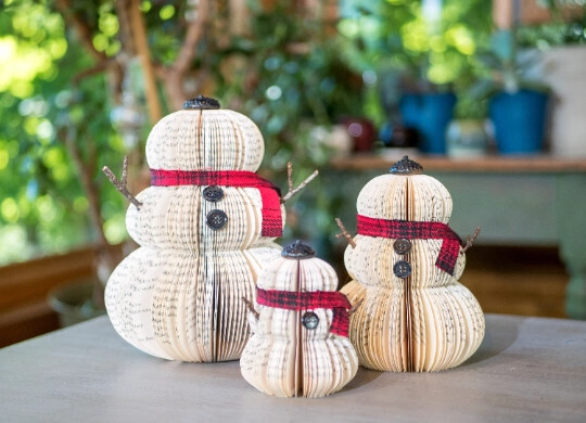 BOOK PAGE SNOWMAN - LARGE