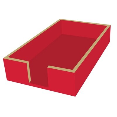 GUEST TOWEL CADDY,  WOOD - RED