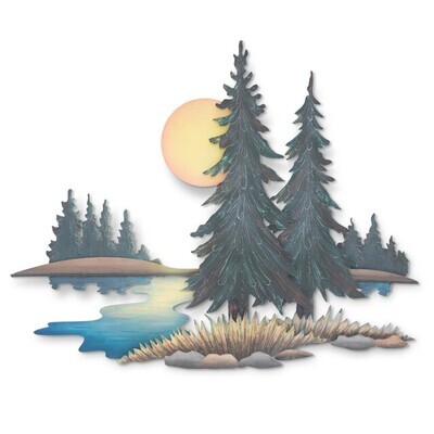 RIVER PINES SCENE METAL WALL SCULPTURE