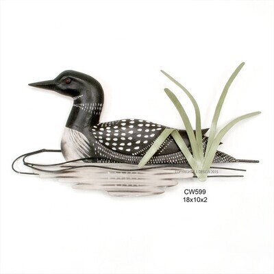 LOON ON POND WOOD WALL ART