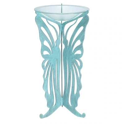 BUTTERFLY PEDESTAL W/FROSTED BOWL