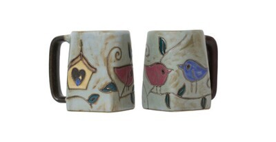 MARA STONEWARE SQUARE MUG - BIRDS